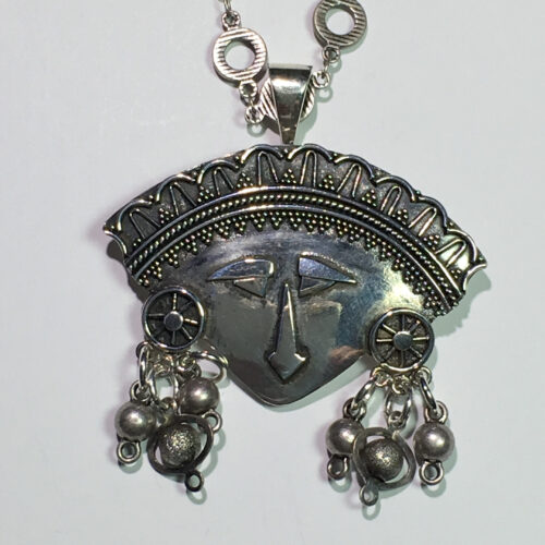 Whimsical "Sterling Silver" Face Pendant