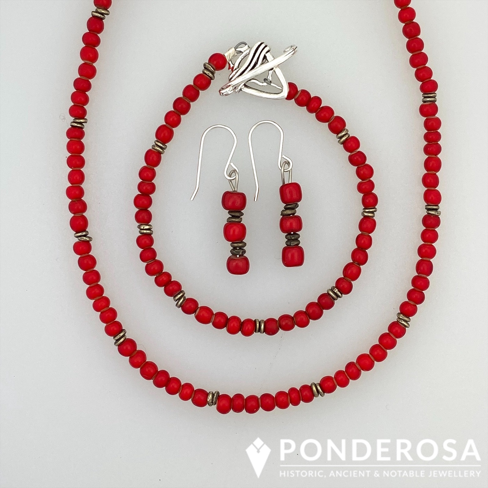 Red White Heart Jewellery Set
