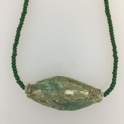 RG Bead Green Large Roman Glass Bead Pendant