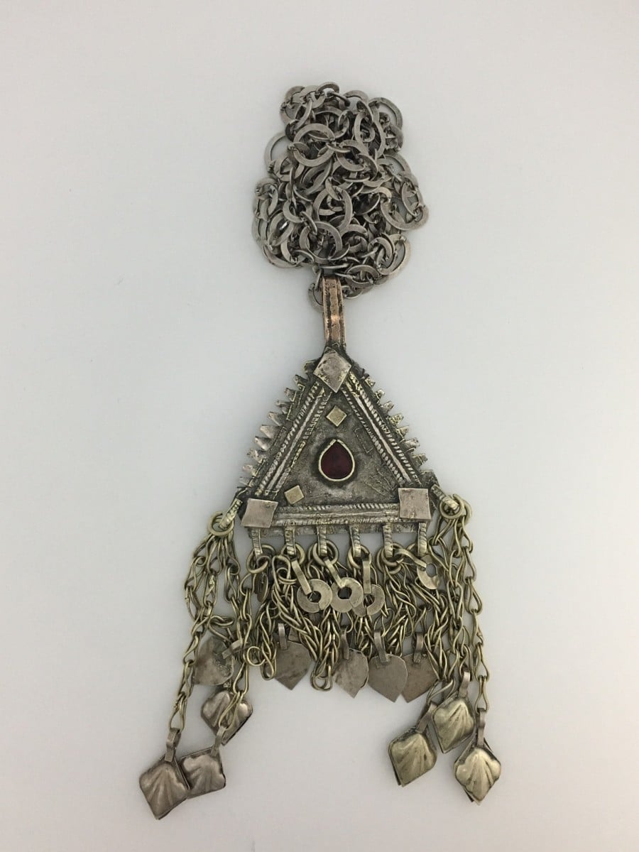 Bedouin Tassel Pendant (Red Triangle)