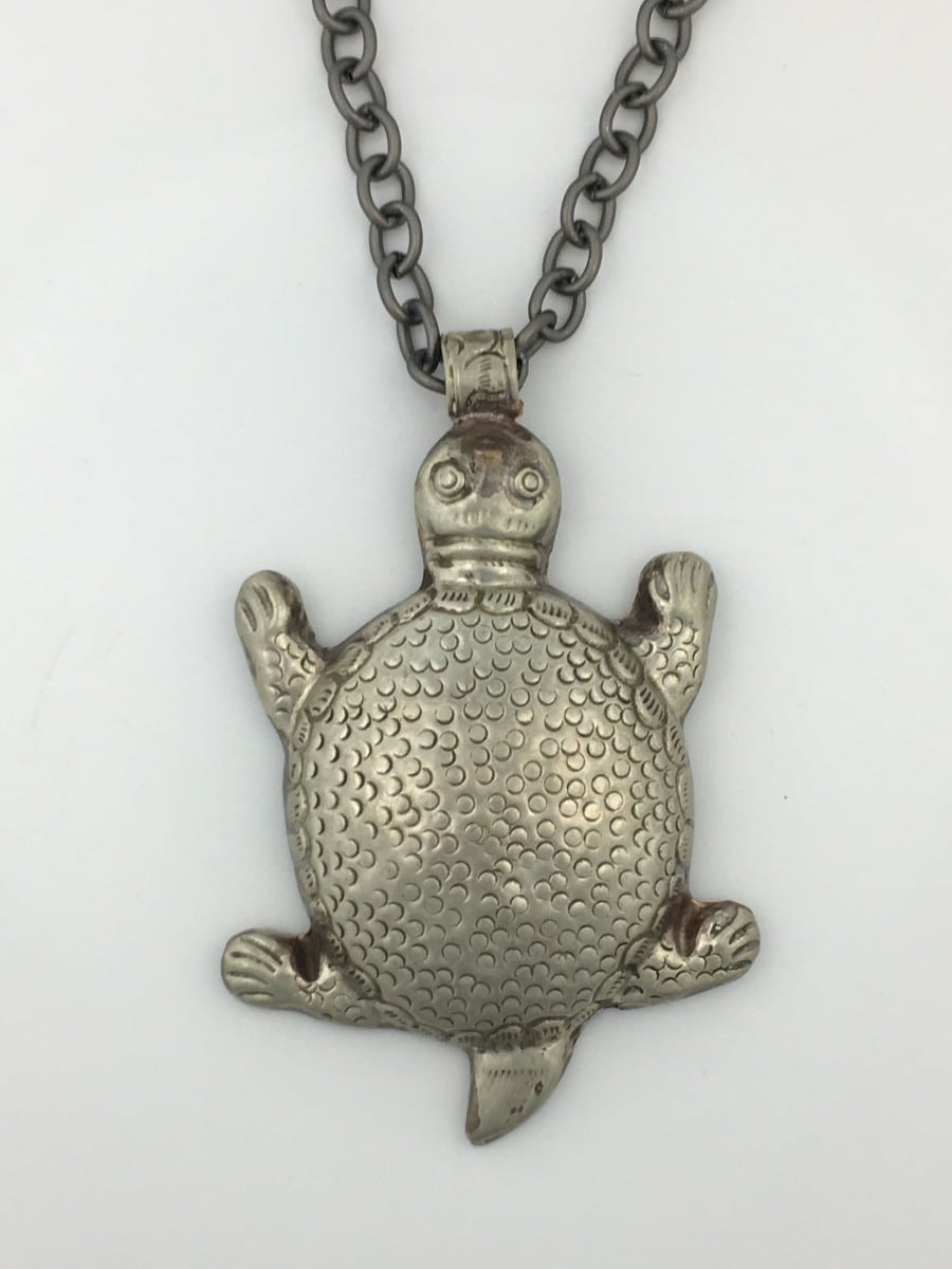 Tibetan Coin Silver Turtle Pendant