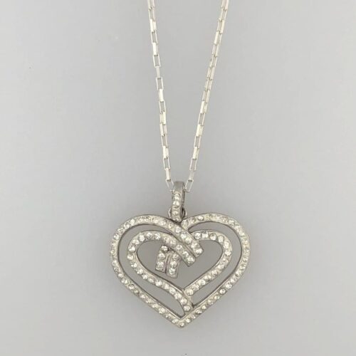 Sterling Silver - Heart Crystal