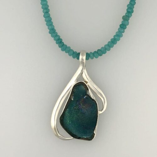 rg4 Roman Glass Necklace - Dark Ocean Blue