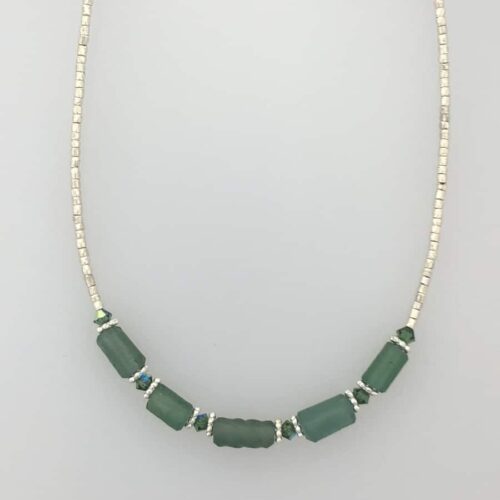 Green RG Beaded Roman Glass Necklace