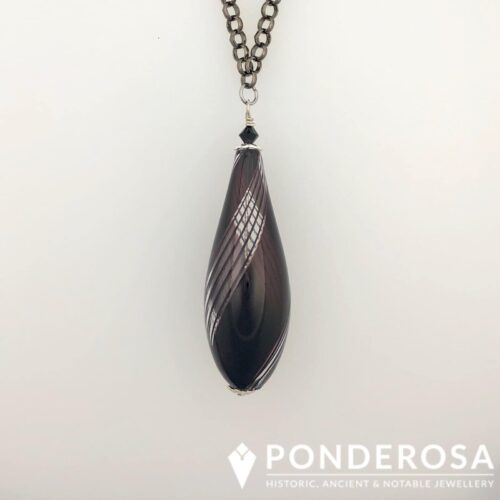 Venetian Glass - Swirl Black Drop