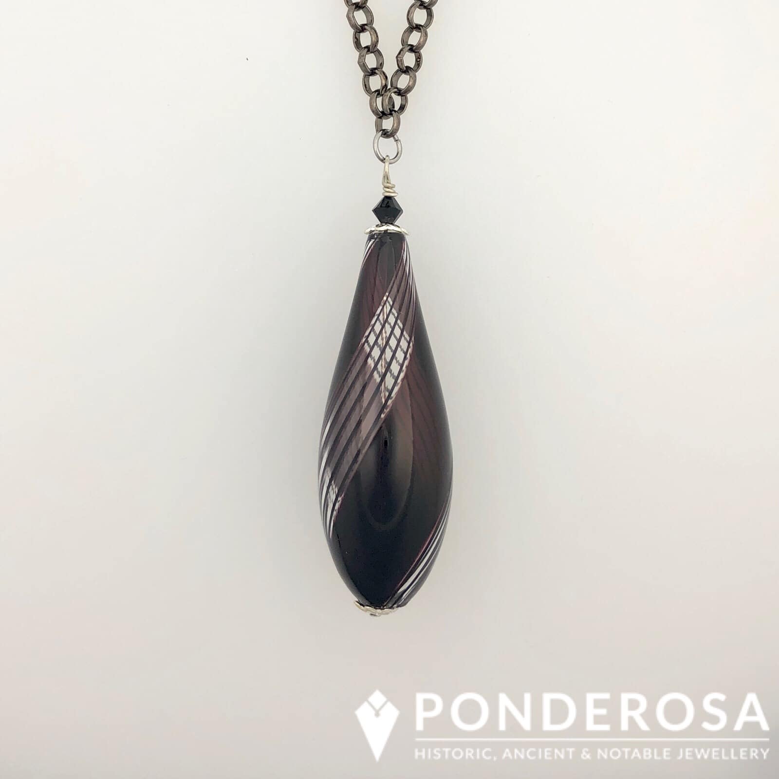 Venetian Glass - Swirl Black Drop