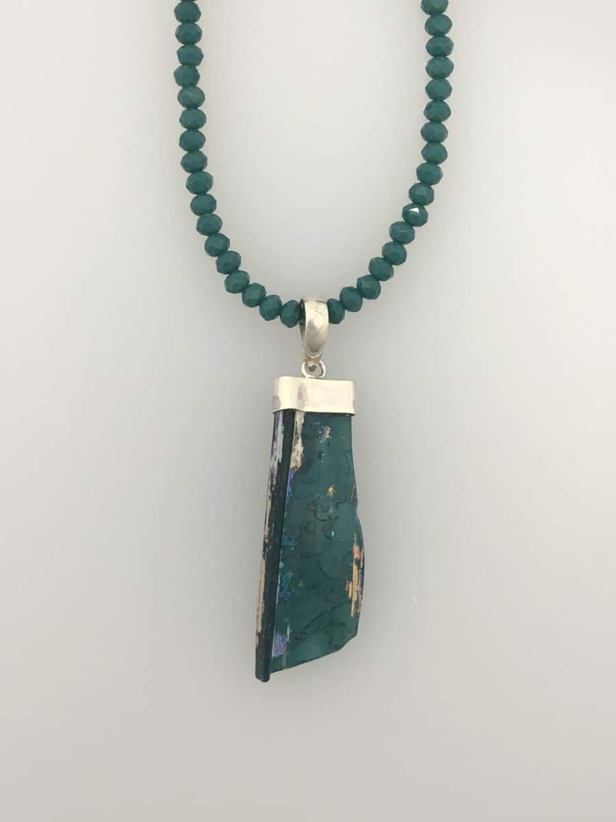 Roman Glass Pendant - Dark Blue Rim