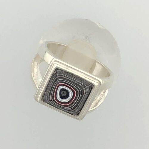 Fordite Ring - Red Square