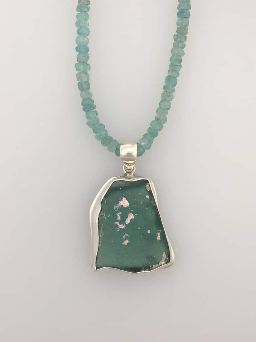 Roman Glass Necklace - Pink Flecks