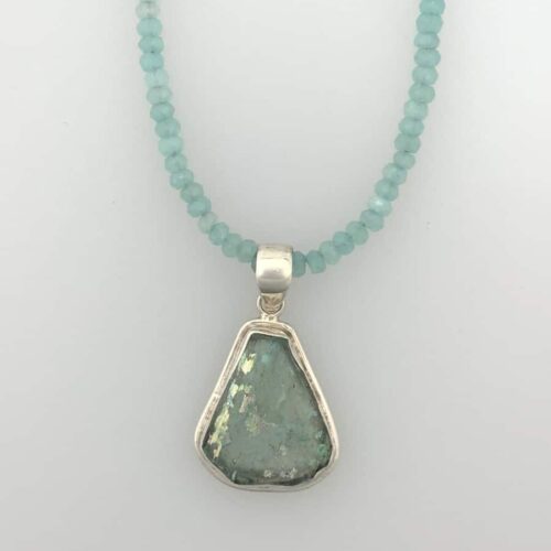 RG 1 Roman Glass Necklace - Blue Triangle
