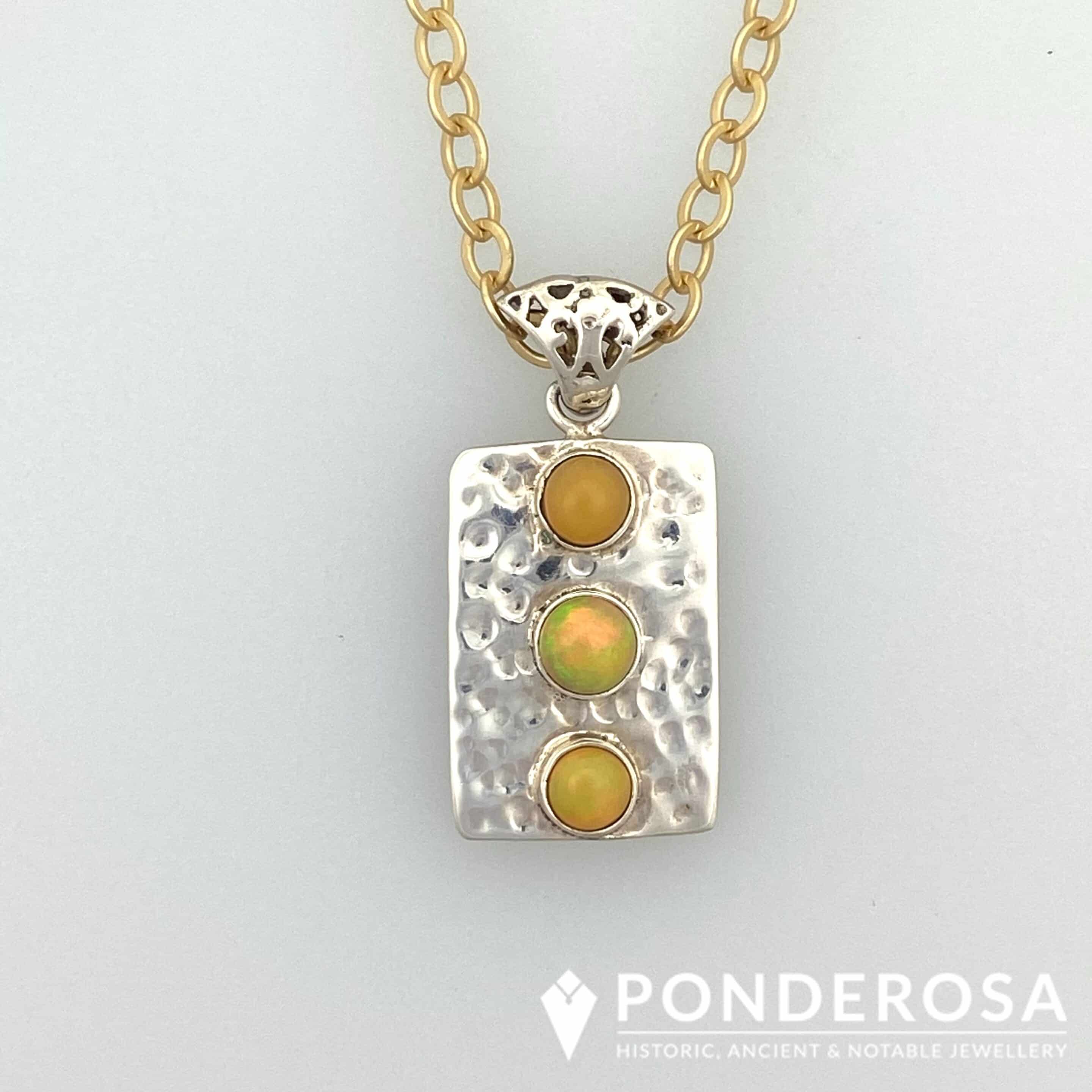 Opal Pendant - Three Stones