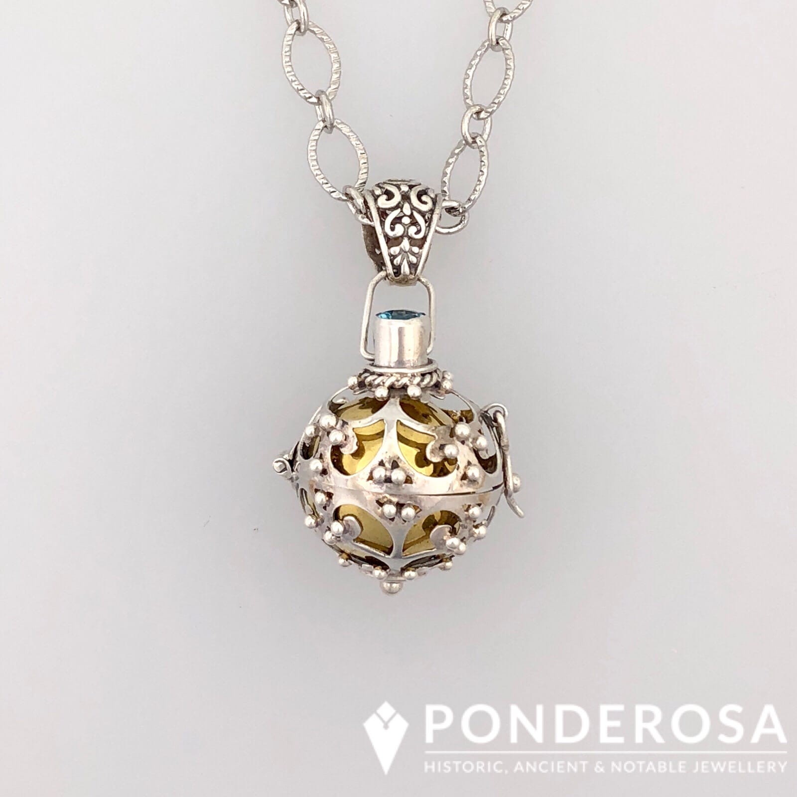 Sterling Locket with Gold Ball