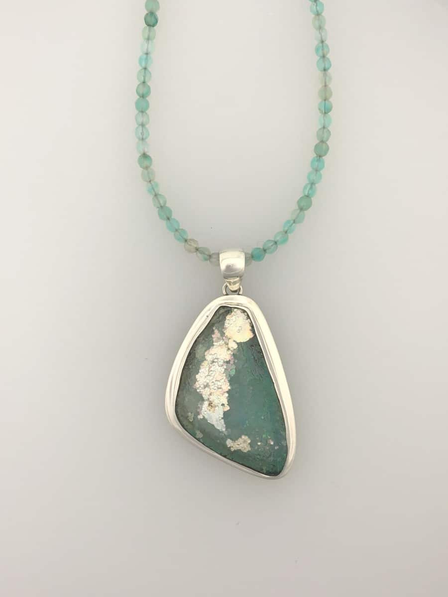 Roman Glass Necklace - Round Stones