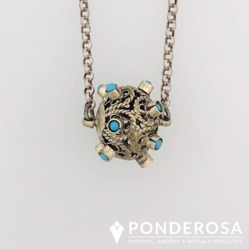 Vintage Silver and Blue Stone Pendant