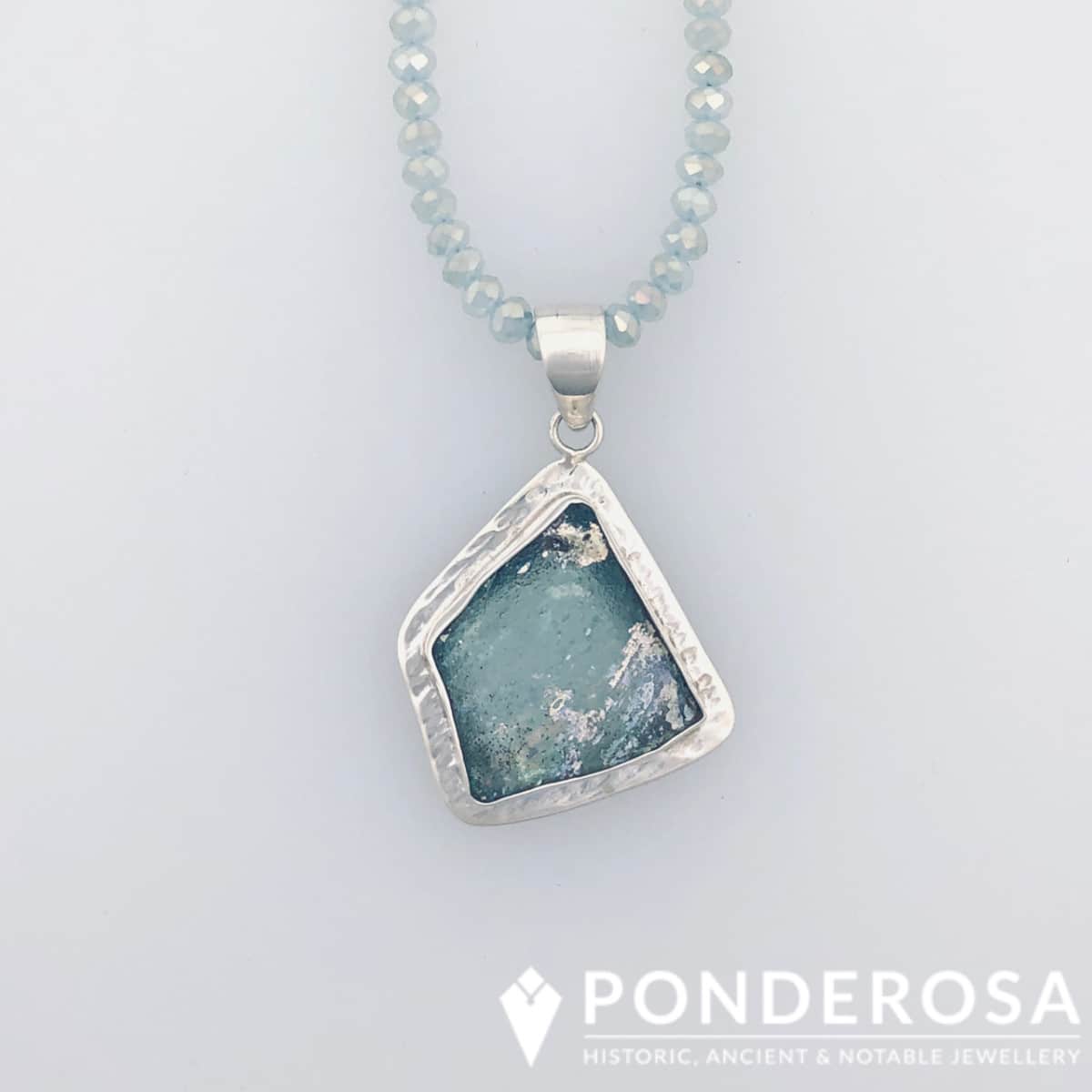 Roman Glass Necklace - Hammered Triangle