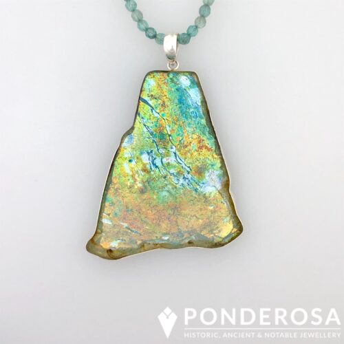 RG Front Crazy Patina Roman Glass Pendant - Crazy Patina