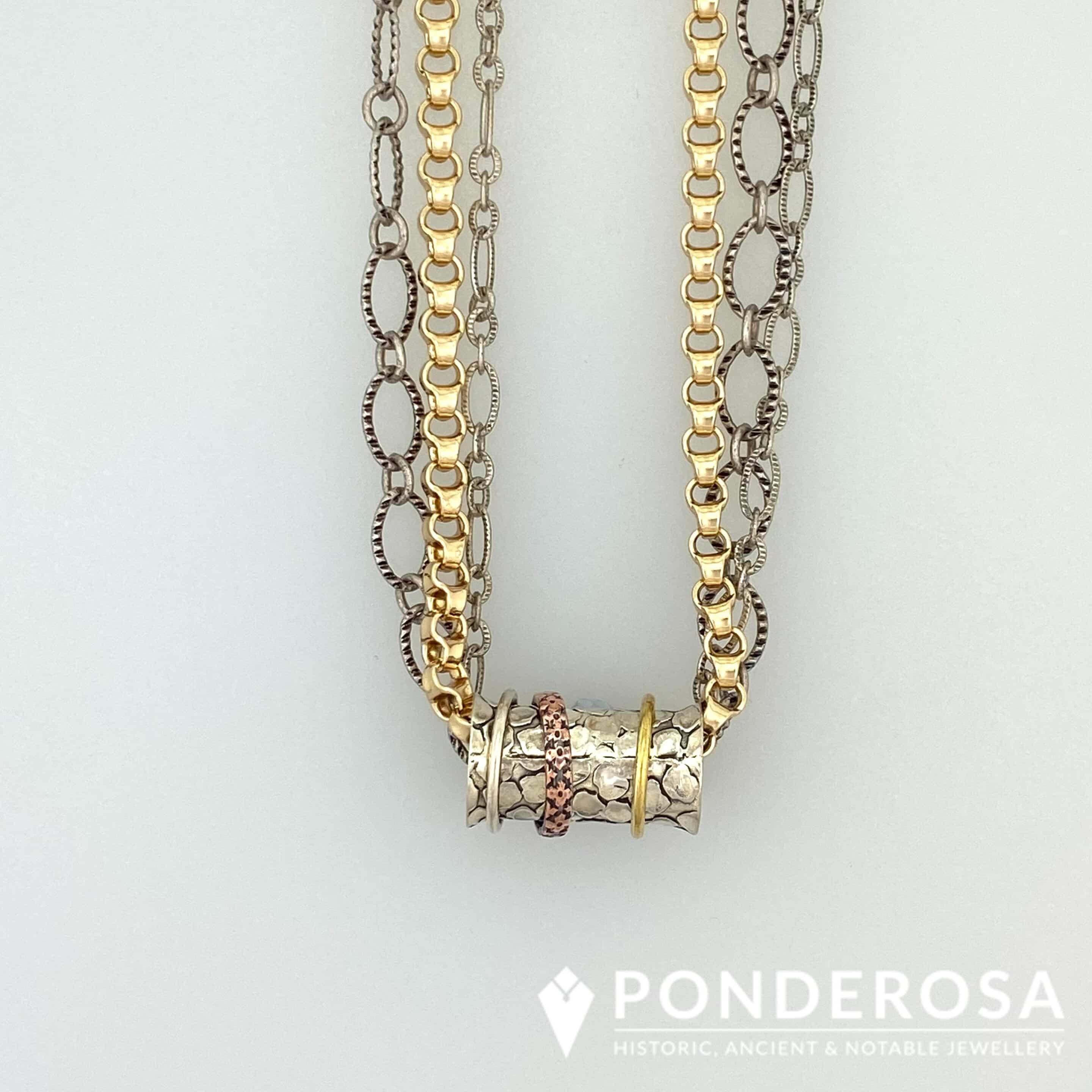 Sterling Silver "Spinner" Bead Necklace