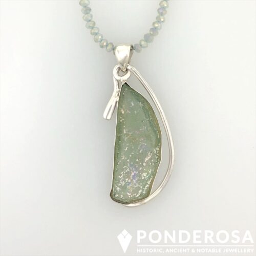 RG Light Green Roman Glass Necklace - Light Green