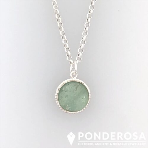 RG Round Blue Roman Glass Pendant - Round Blue