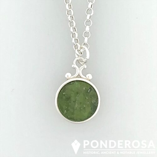 RG Round Green Roman Glass Pendant - Round Green