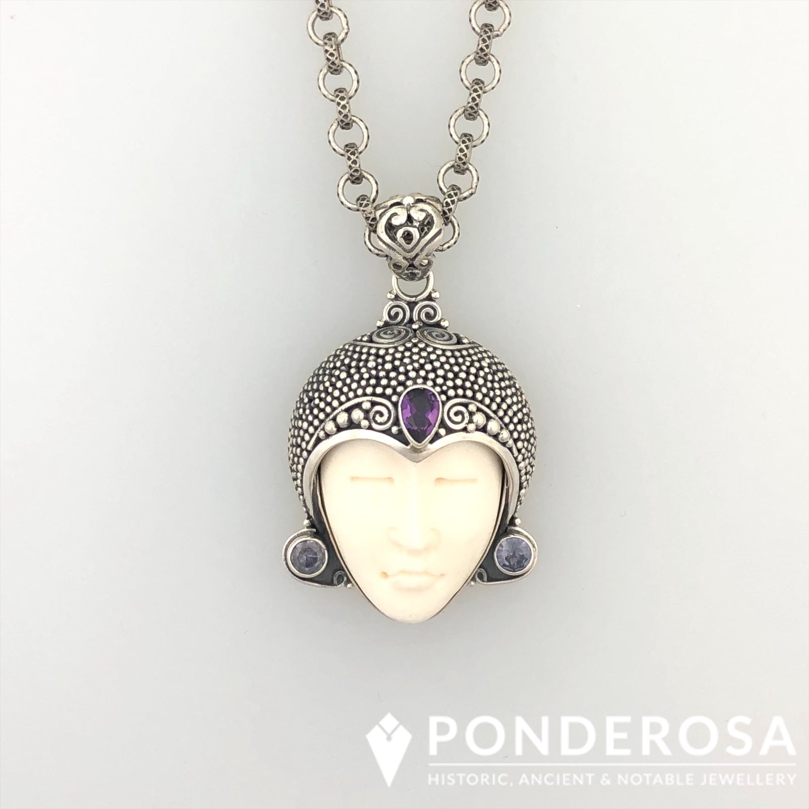 Sterling Silver - Amethyst Face