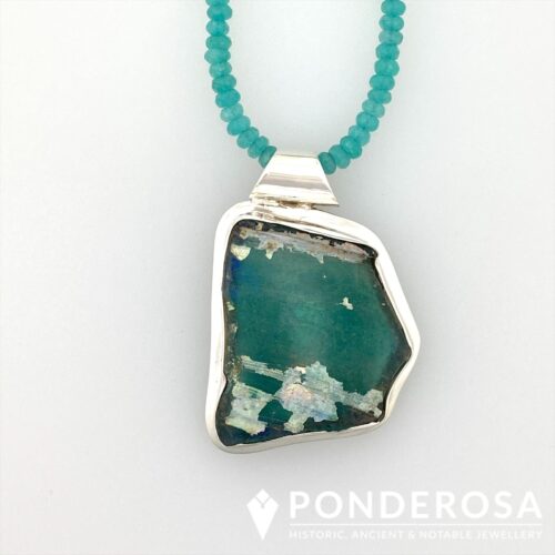 Roman Glass Necklace - Square Patina