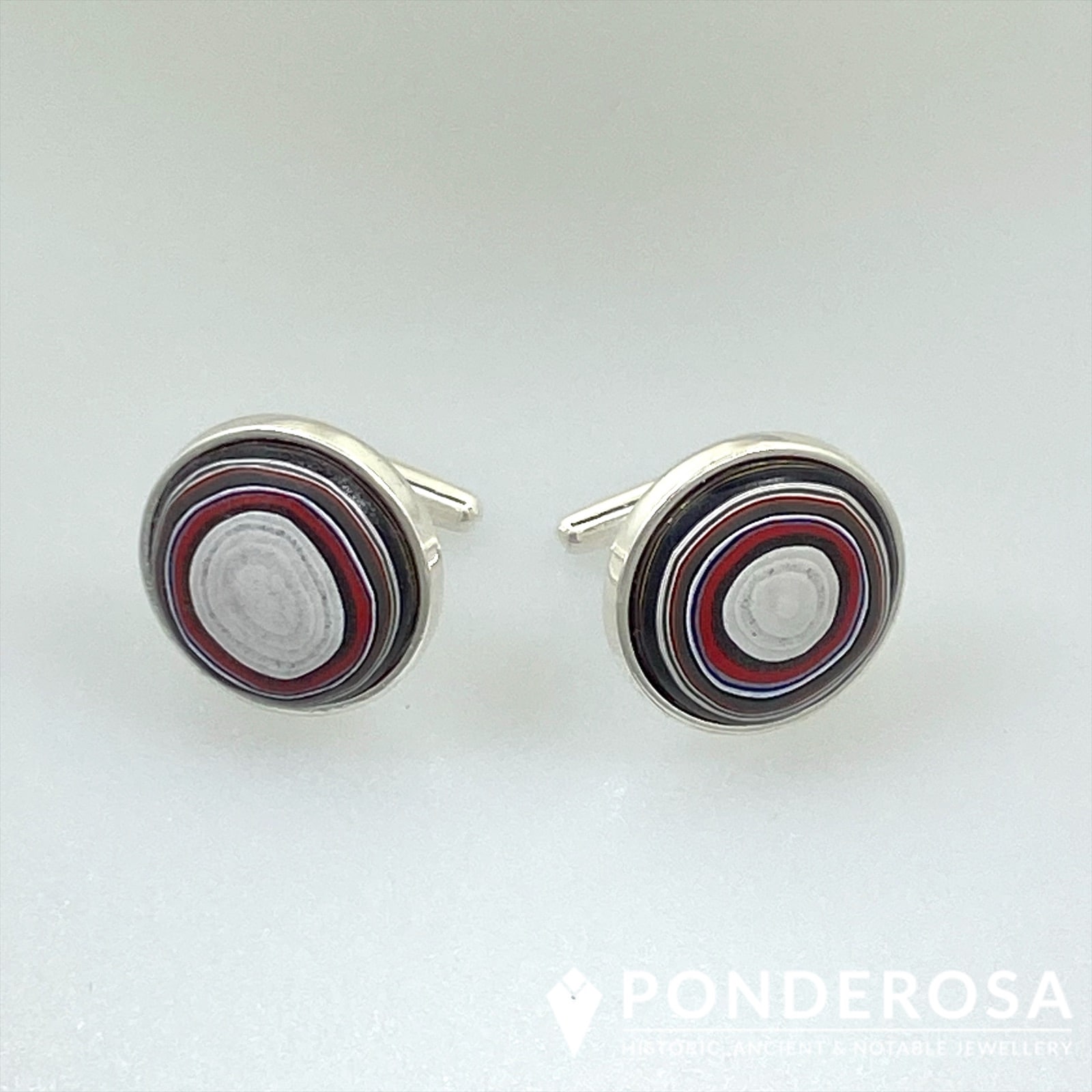 Fordite Cufflinks - White