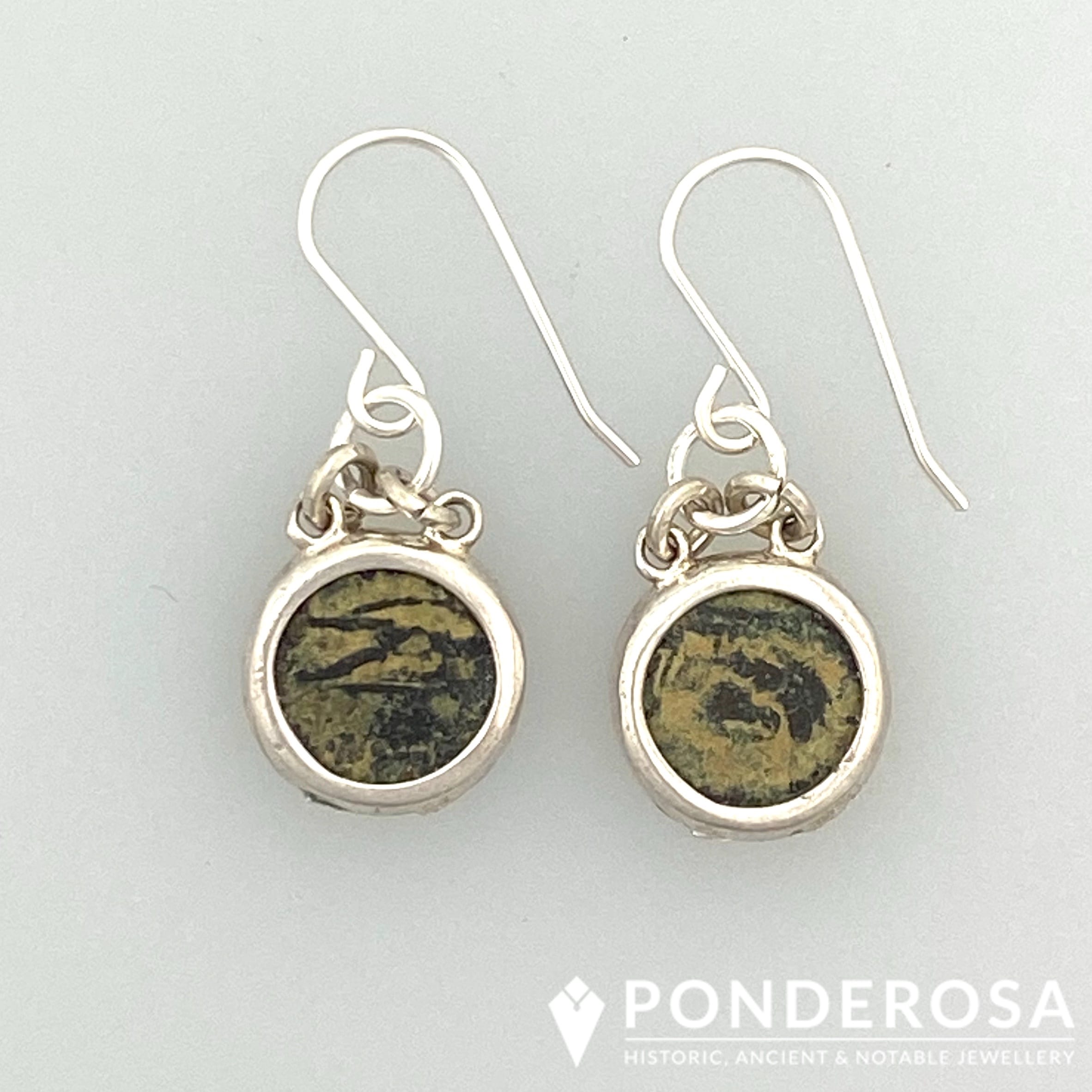 Bronze and Silver Earrings - Ancient