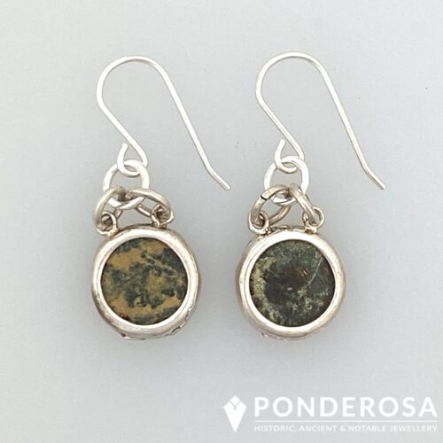 Bronze and Silver Earrings - Helmet