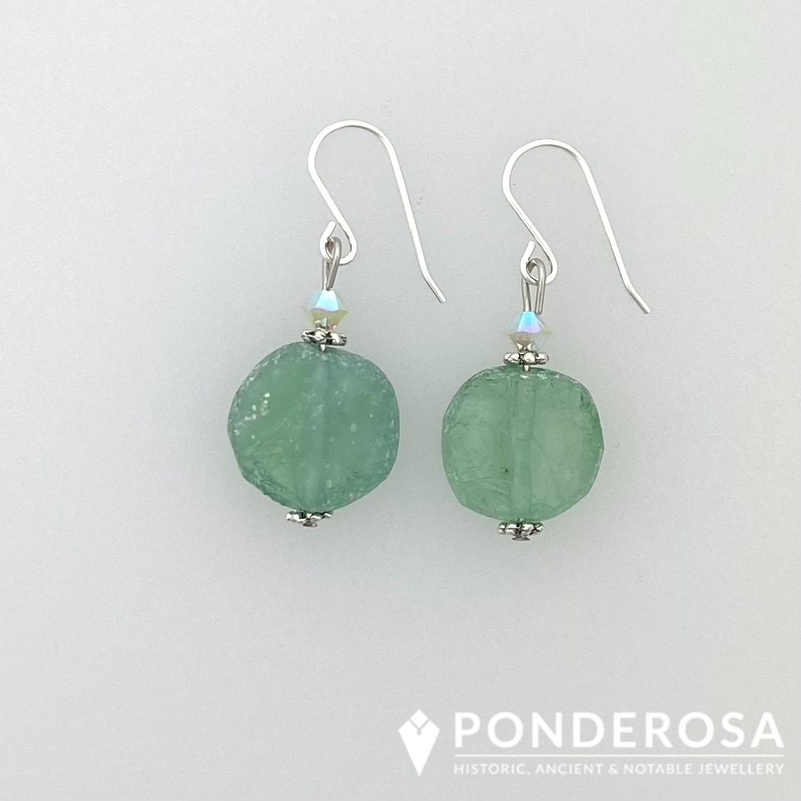 Round Roman Glass - Earrings