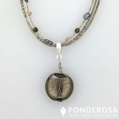 Venetian Glass - Silver/Grey Bead