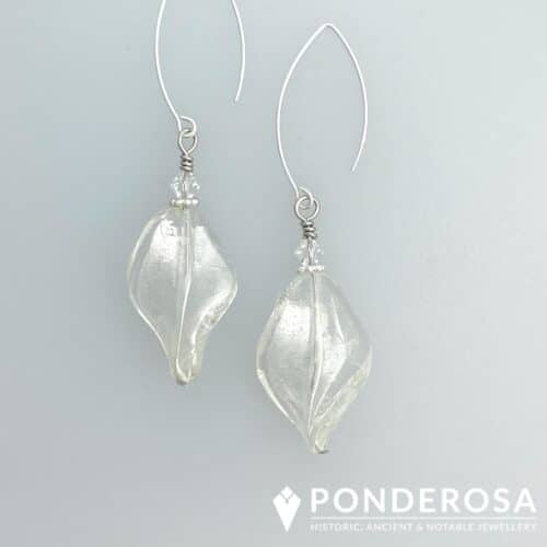 Venetian Glass Earrings - White