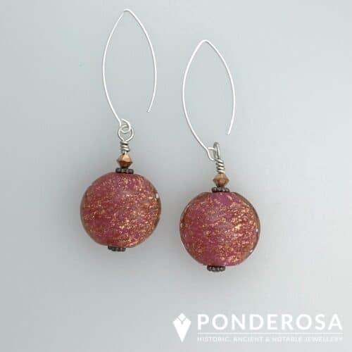 Venetian Glass Earrings - Peach
