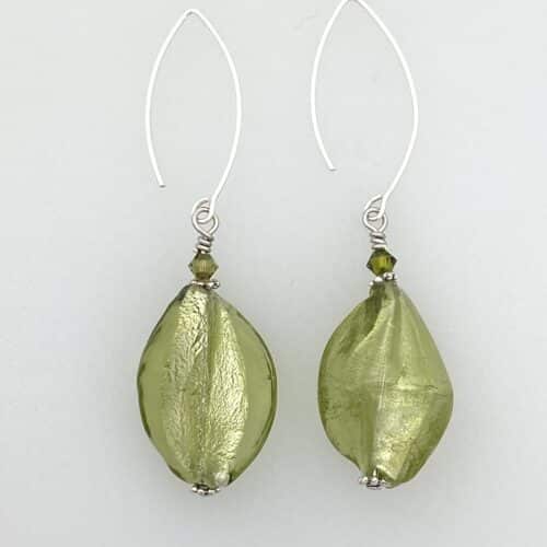 Venetian Glass Earrings - Green