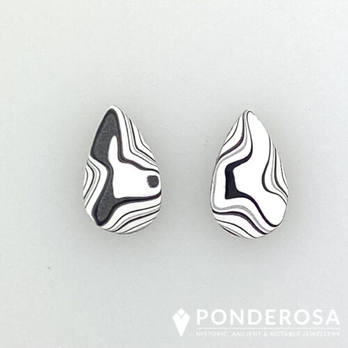 Forite White Earrings Fordite Earrings - White/Silver