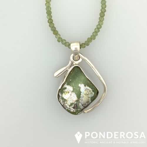 RG Green Silver Roman Glass & Apatite Stones
