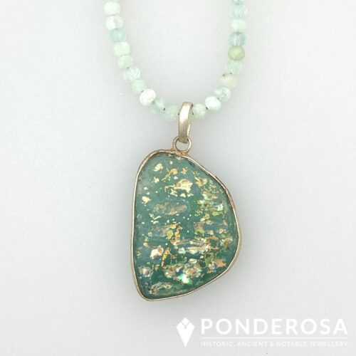 Roman Glass and Aquamarine - White Patina