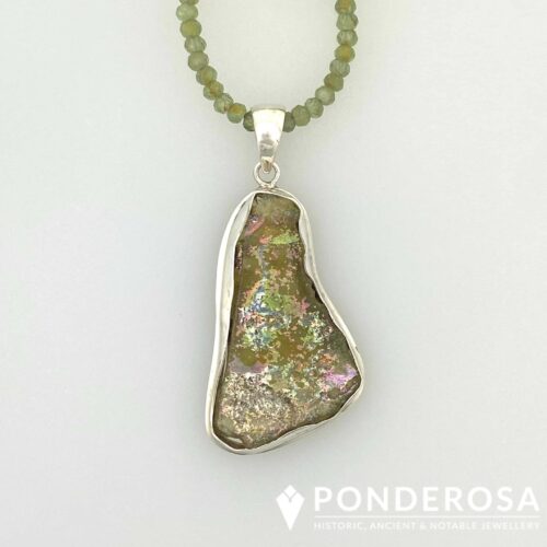RG Green Roman Glass Pendant - Triangle