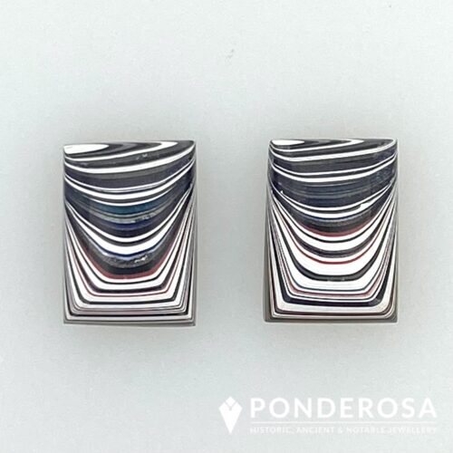 Fordite Ear 2 Fordite Earrings - White/Grey