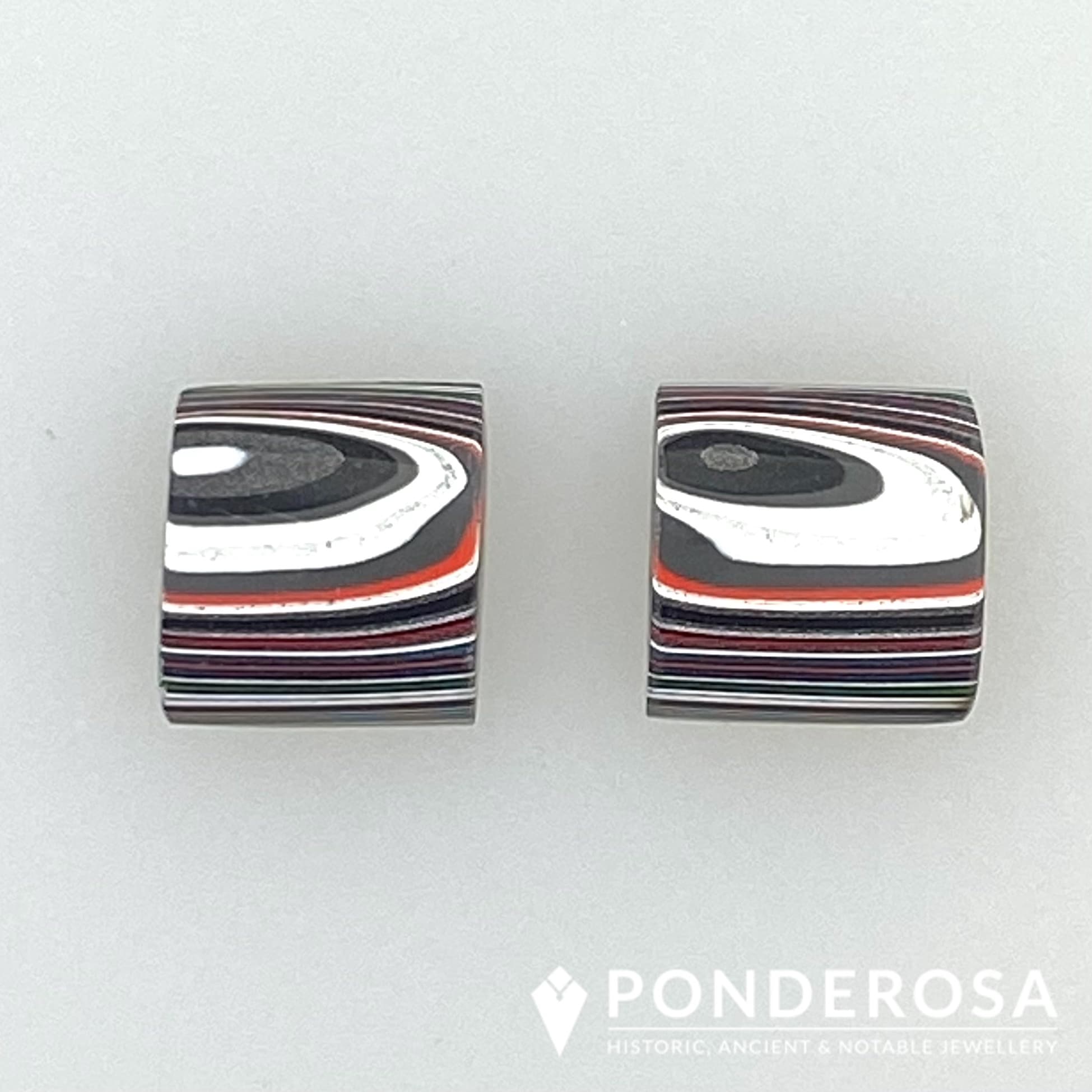 Fordite Earrings - Large White