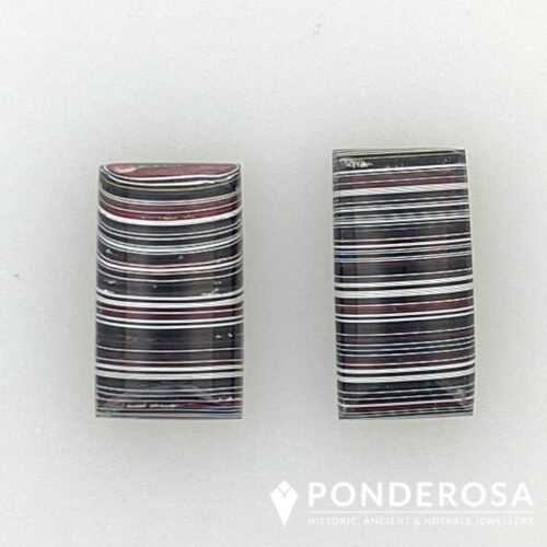 Fordite Ear 4 Fordite Earrings - Rectangle