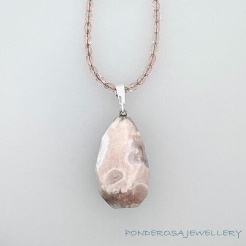 Pink Stone Pink Quartz Stone Pendant