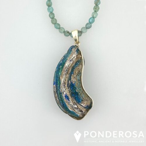 Roman Glass dark blue green textured Roman Glass with Exceptional Patina