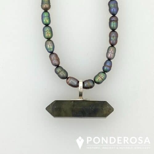 Lab Pearls Labradorite and Pearl Necklace