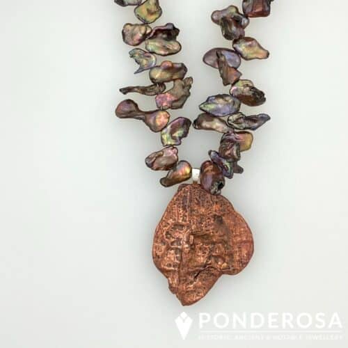 Freshwater Pearls and Pure Copper Pendant