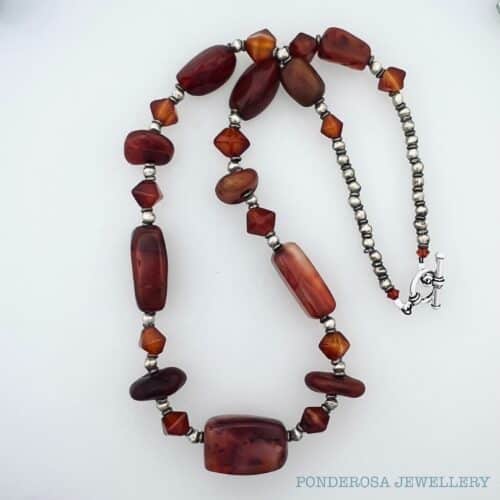 Carnelian and Amber Necklace