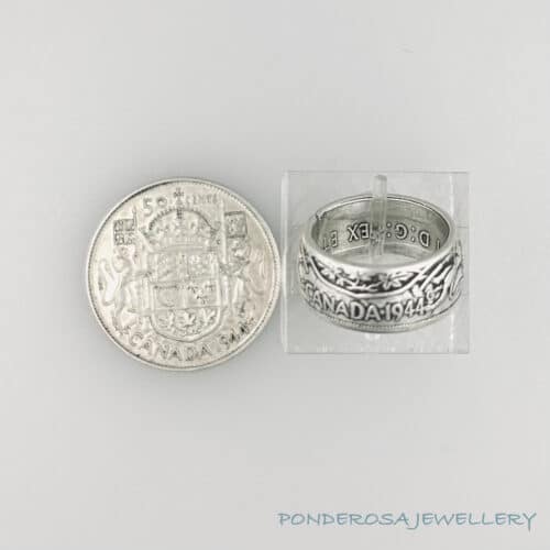 Silver Coin Ring - Fifty Cent (1944)