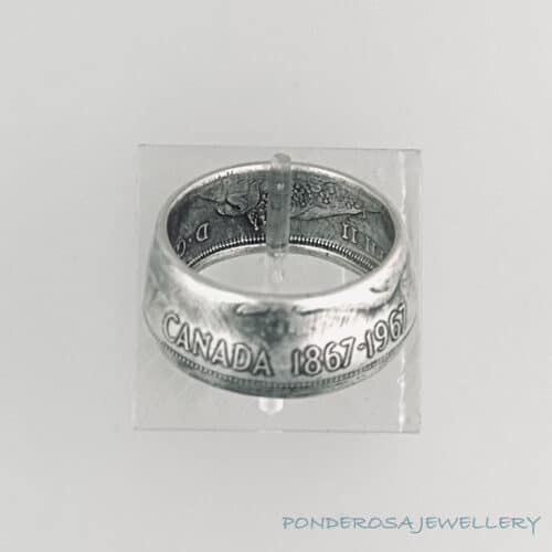 Silver Coin Ring - Fifty Cent (1867 - 1967 Centennial)