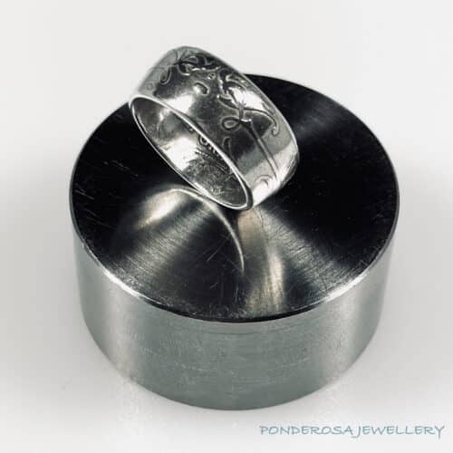 Silver Coin Ring - Fifty Cent (1918 - King George V)