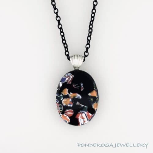 Black Millefiori Pendant (Venetian Glass)
